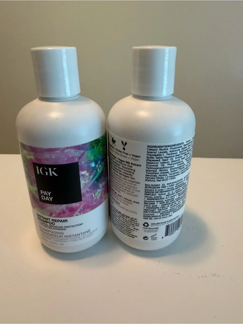 IGK Pay Day Instant Repair Shampoo & Conditioner - White (Set)